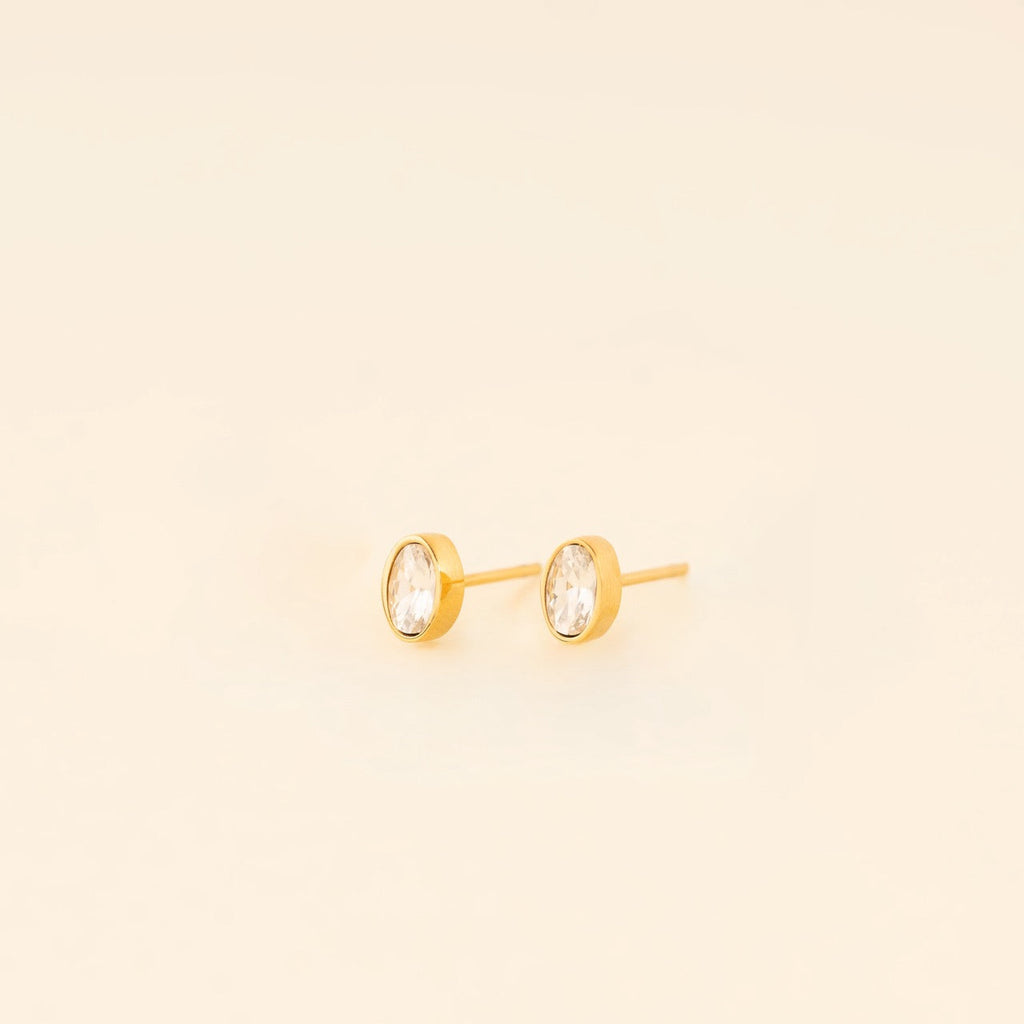 Oval Crystal Stud Earrings