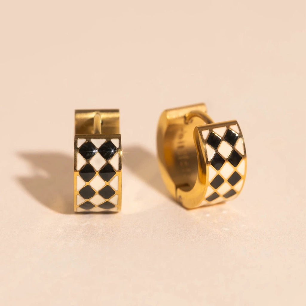 Argyle Super Chunky Huggie Hoop Earrings by Oh Clementine