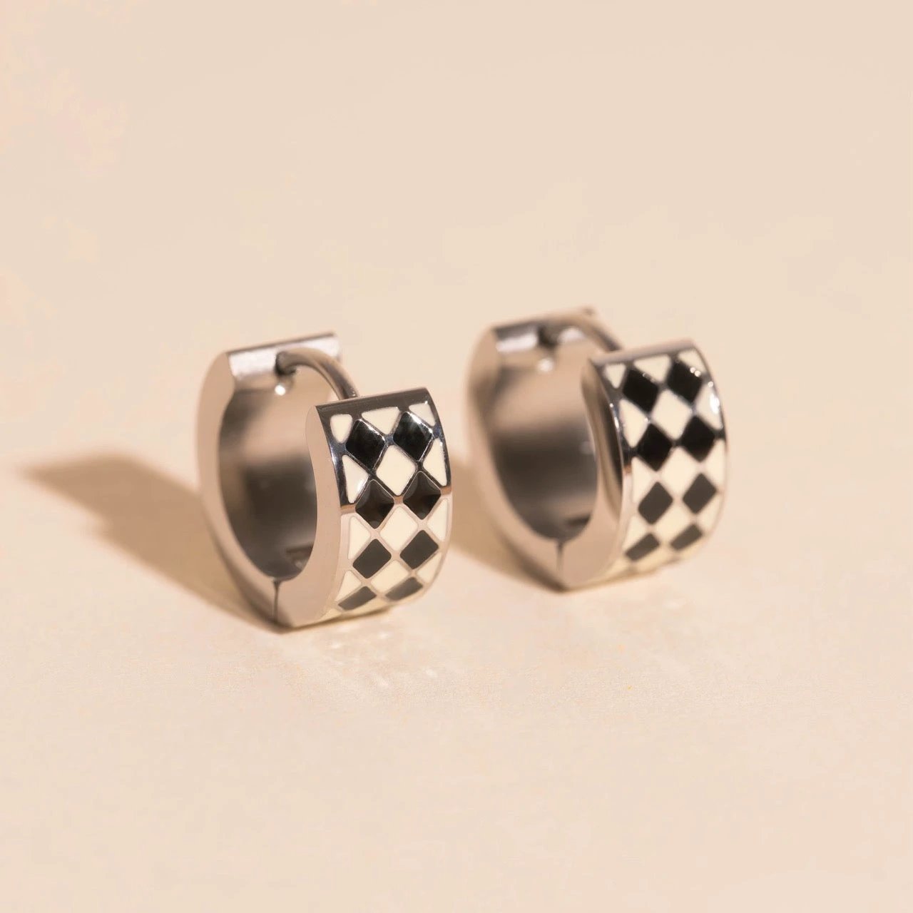Argyle Super Chunky Huggie Hoop Earrings by Oh Clementine