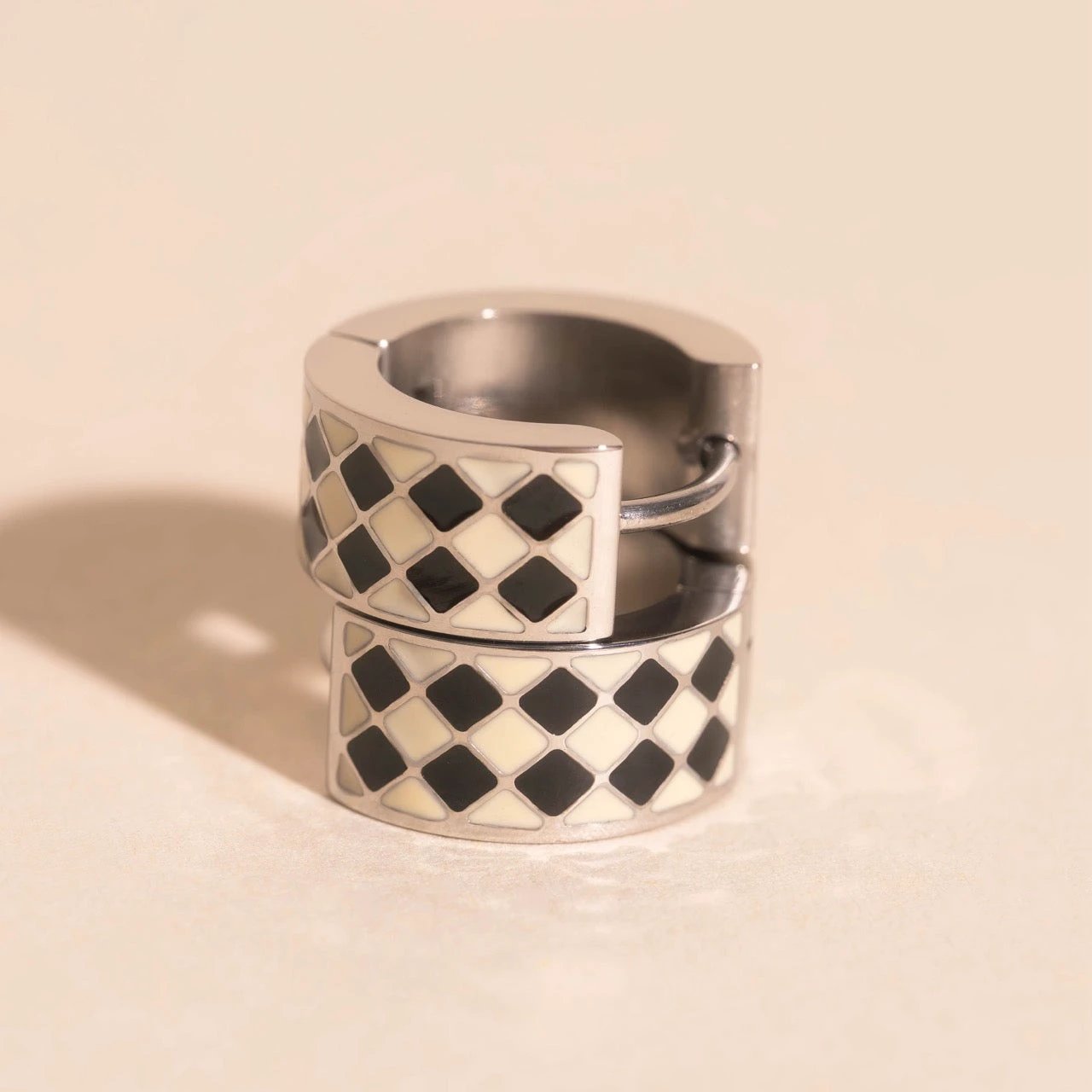 Argyle Super Chunky Huggie Hoop Earrings by Oh Clementine