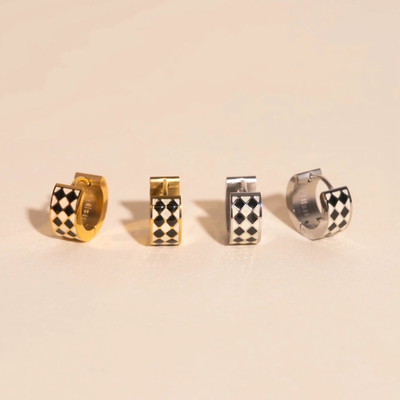 Argyle Super Chunky Huggie Hoop Earrings by Oh Clementine