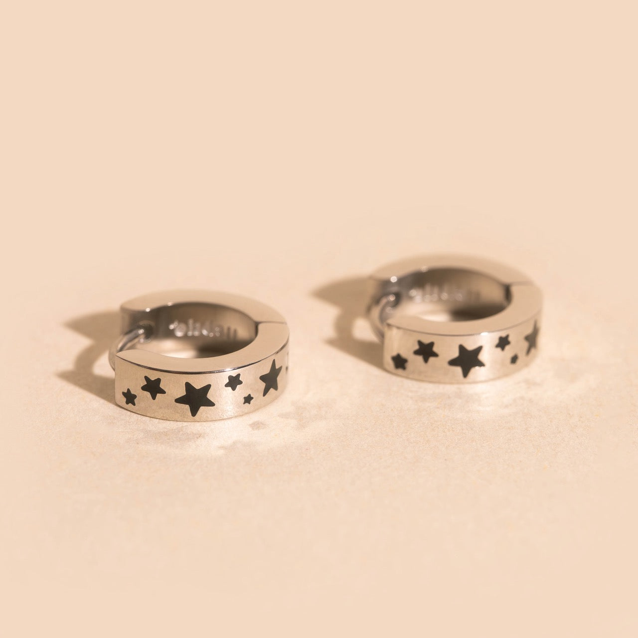 Star Chunky Huggie Hoop Earrings