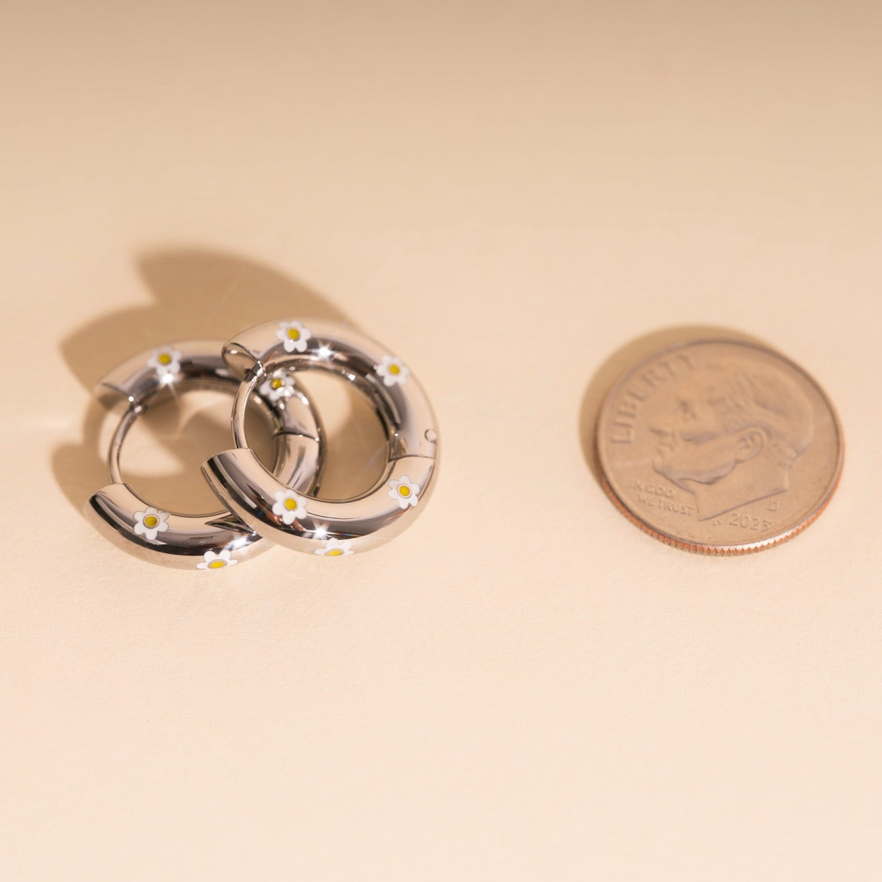 Daisy Chunky Rounded Huggie Hoop Earrings