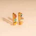 Lucky Oblong 3D Huggie Hoop Earrings by Oh Clementine