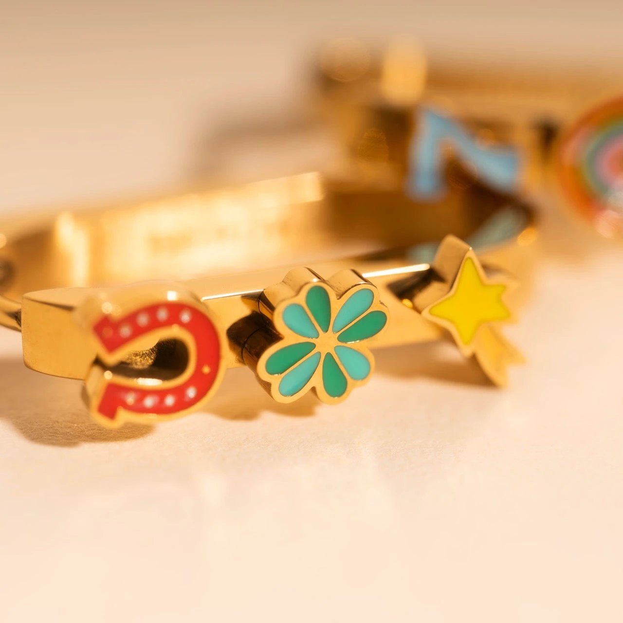 Lucky Oblong 3D Huggie Hoop Earrings by Oh Clementine