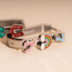 Lucky Oblong 3D Huggie Hoop Earrings by Oh Clementine