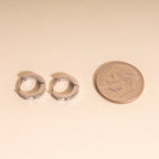 Crystal Textured Tiny Huggie Hoop Earrings