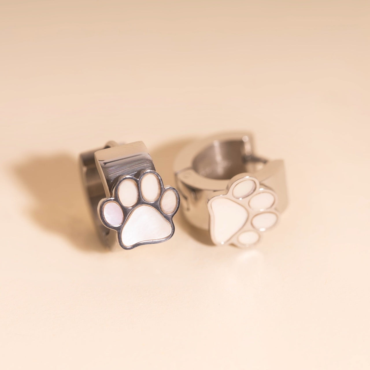 Paw Print Super Chunky 3D Huggie Hoop Earrings