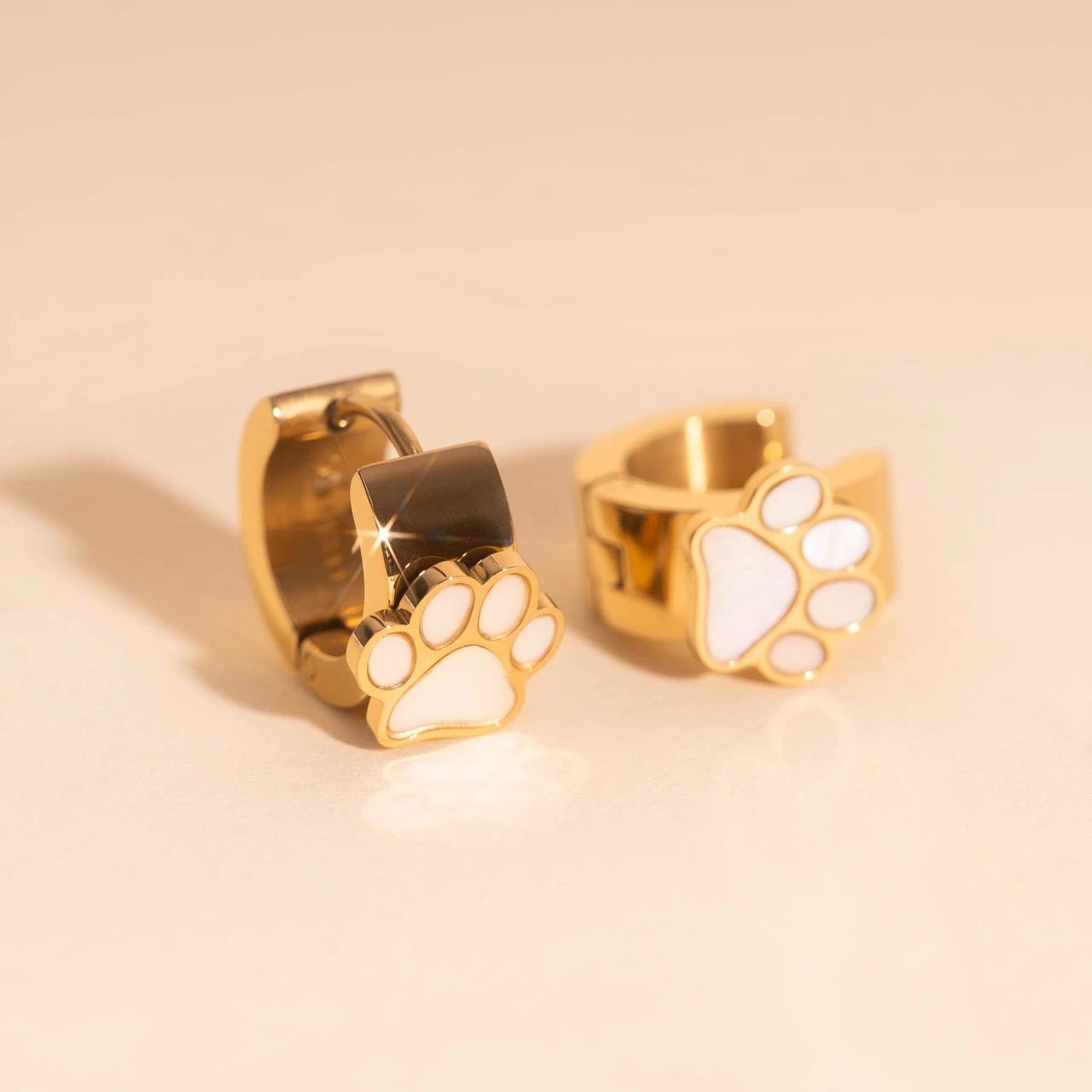 Paw Print Super Chunky 3D Huggie Hoop Earrings by Oh Clementine