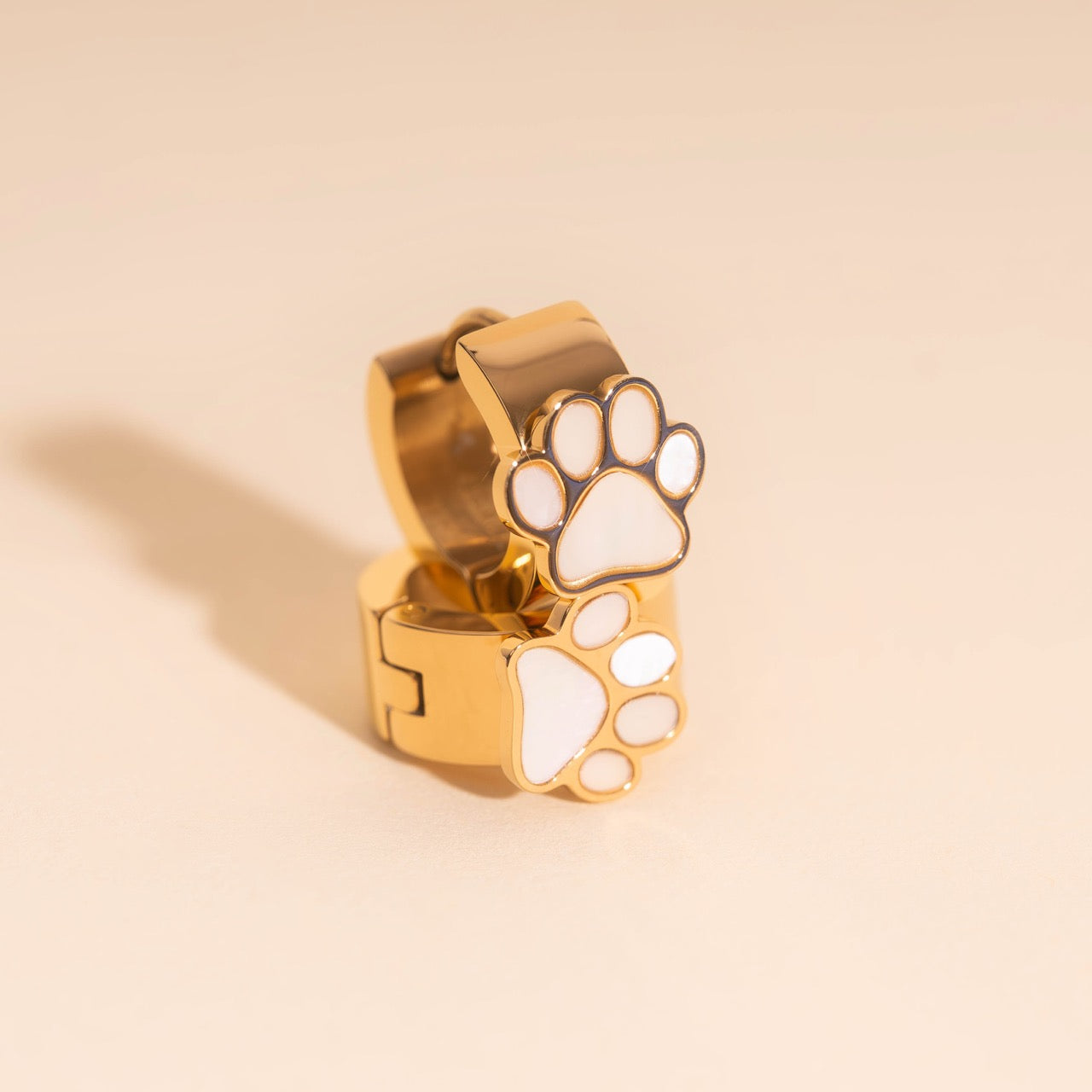 Paw Print Super Chunky 3D Huggie Hoop Earrings