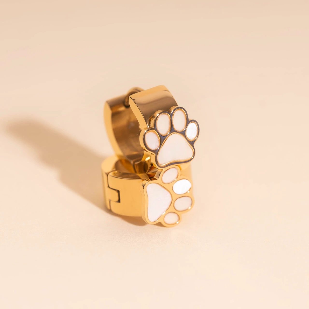 Paw Print Super Chunky 3D Huggie Hoop Earrings by Oh Clementine