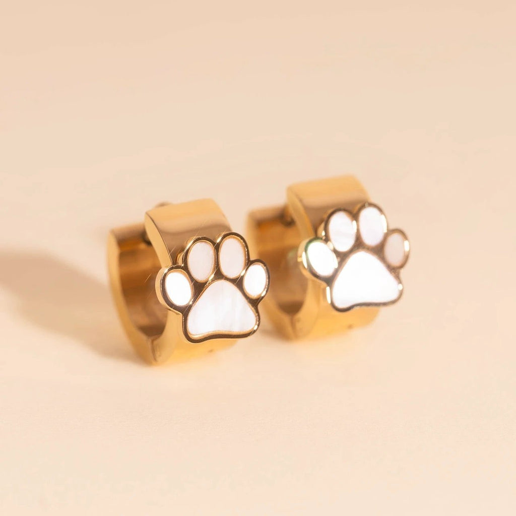 Paw Print Super Chunky 3D Huggie Hoop Earrings by Oh Clementine