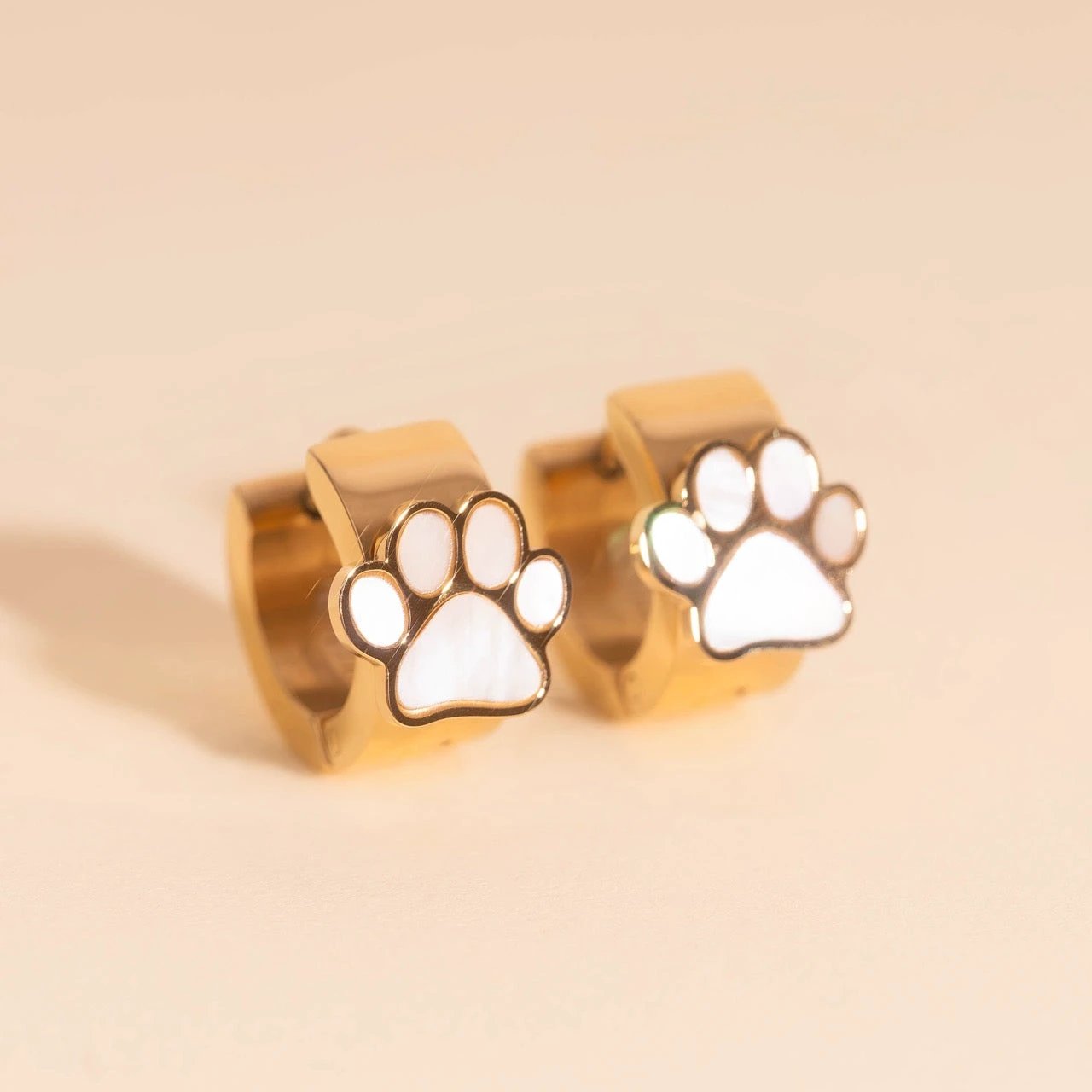 Paw Print Super Chunky 3D Huggie Hoop Earrings by Oh Clementine