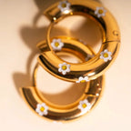 Daisy Chunky Rounded Huggie Hoop Earrings by Oh Clementine