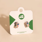 Checkered Super Chunky Huggie Hoop Earrings