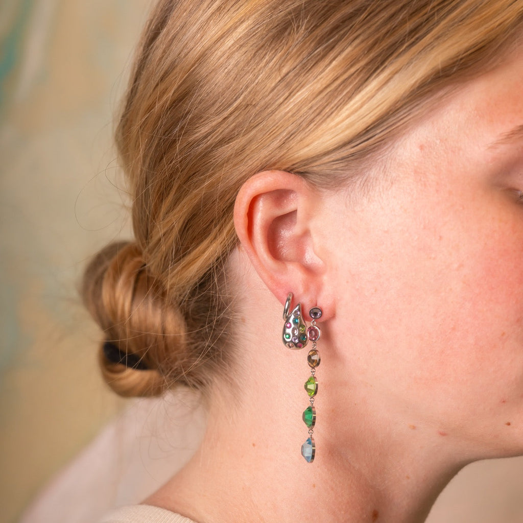 Colorfall Gem Stud Earrings
