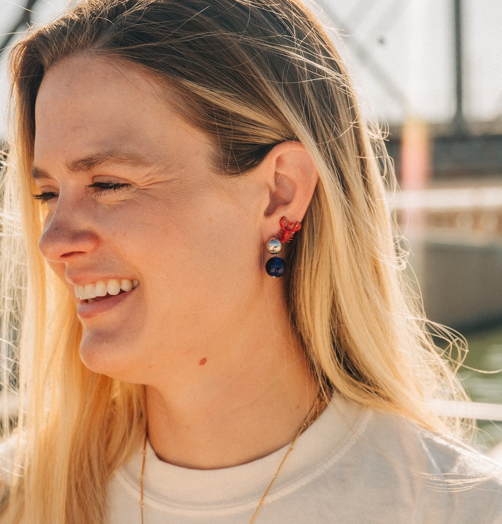 Red Lobster Stud Earrings