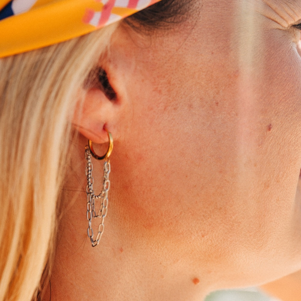 Chain Link Hoop Earrings