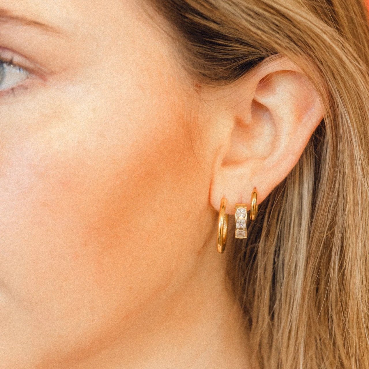 Circle Rounded Huggie Hoop Earrings by Oh Clementine