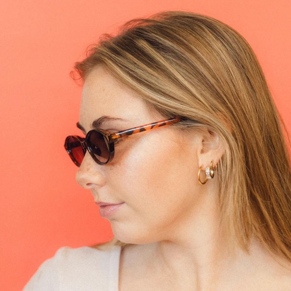 Circle Rounded Huggie Hoop Earrings by Oh Clementine