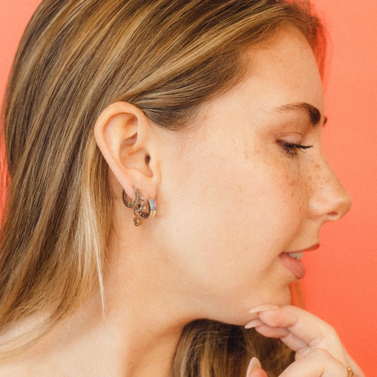 Textured Huggie Hoop Earrings by Oh Clementine