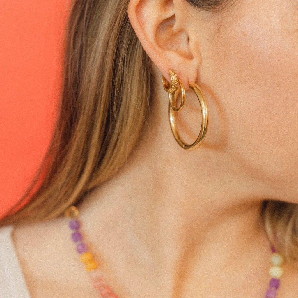 Party Chunky Huggie Hoop Earrings by Oh Clementine