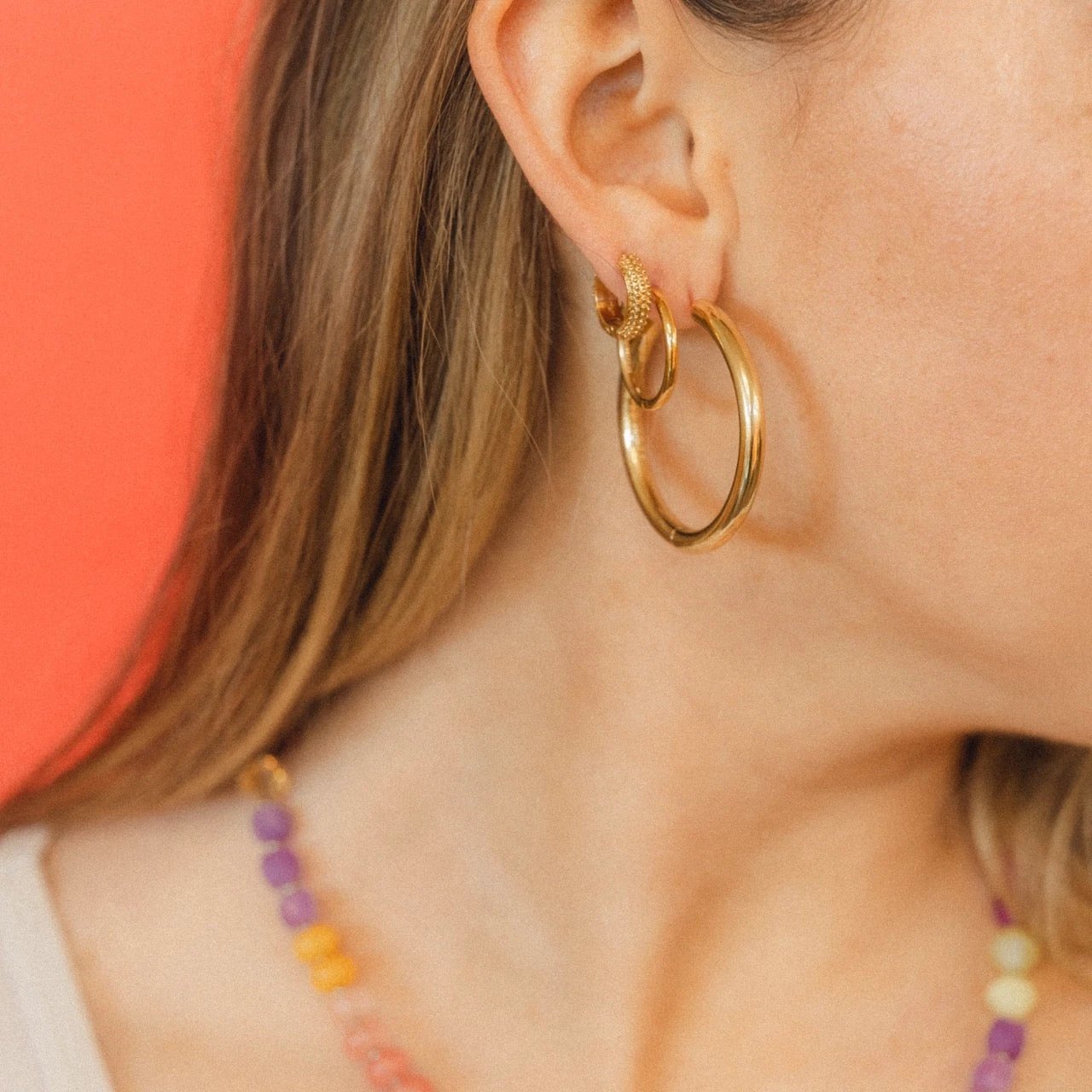 Party Chunky Huggie Hoop Earrings by Oh Clementine