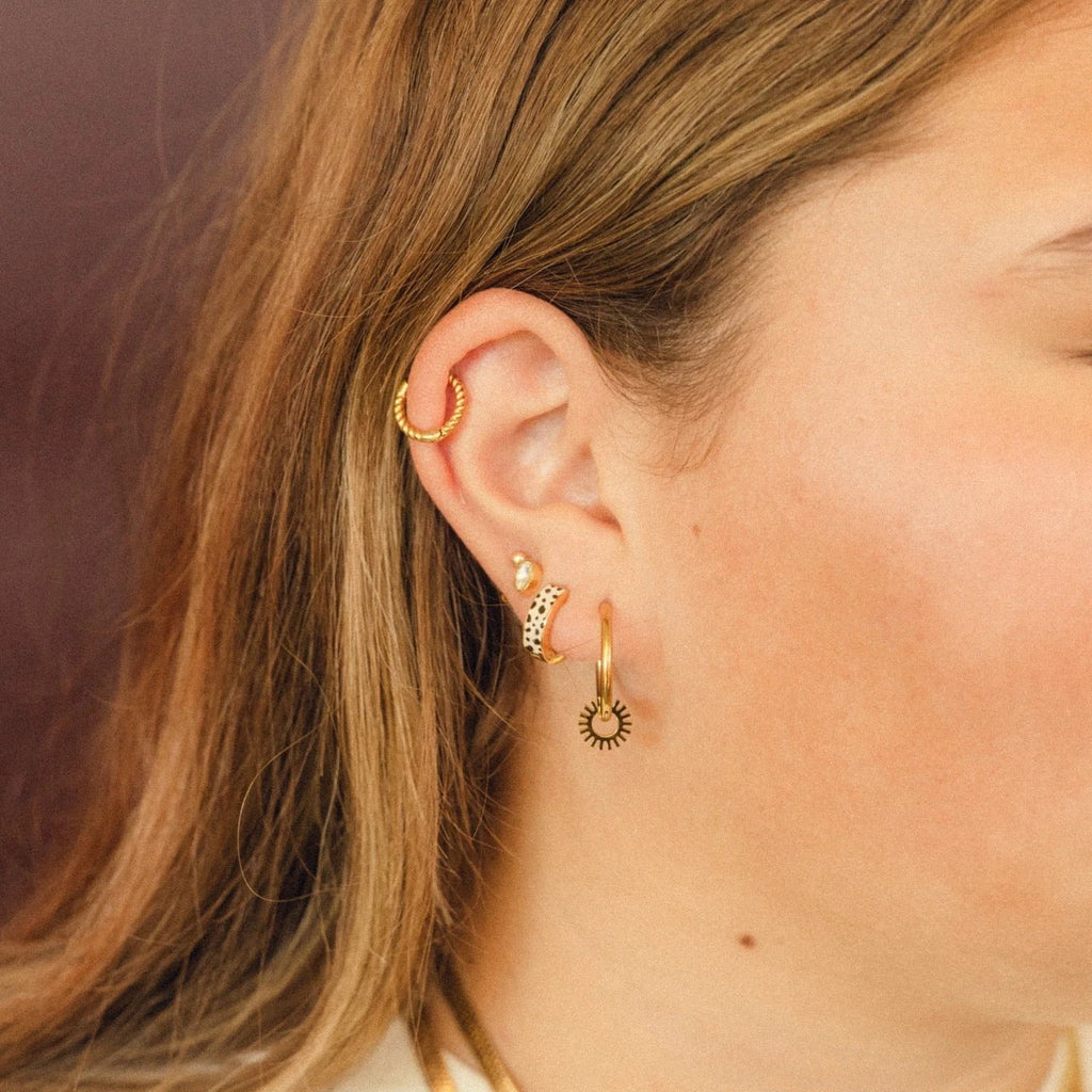 Rope Rounded Huggie Hoop Earrings by Oh Clementine
