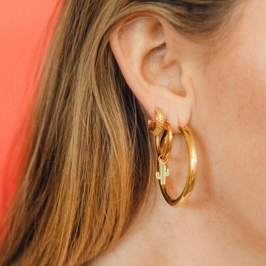 Cactus Huggie Hoop Charms by Oh Clementine