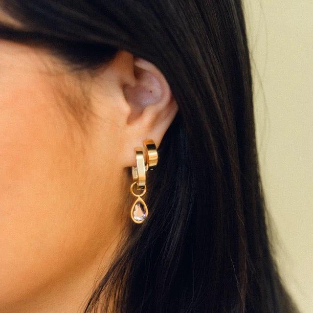 Smooth Chunky Huggie Hoop Earrings by Oh Clementine