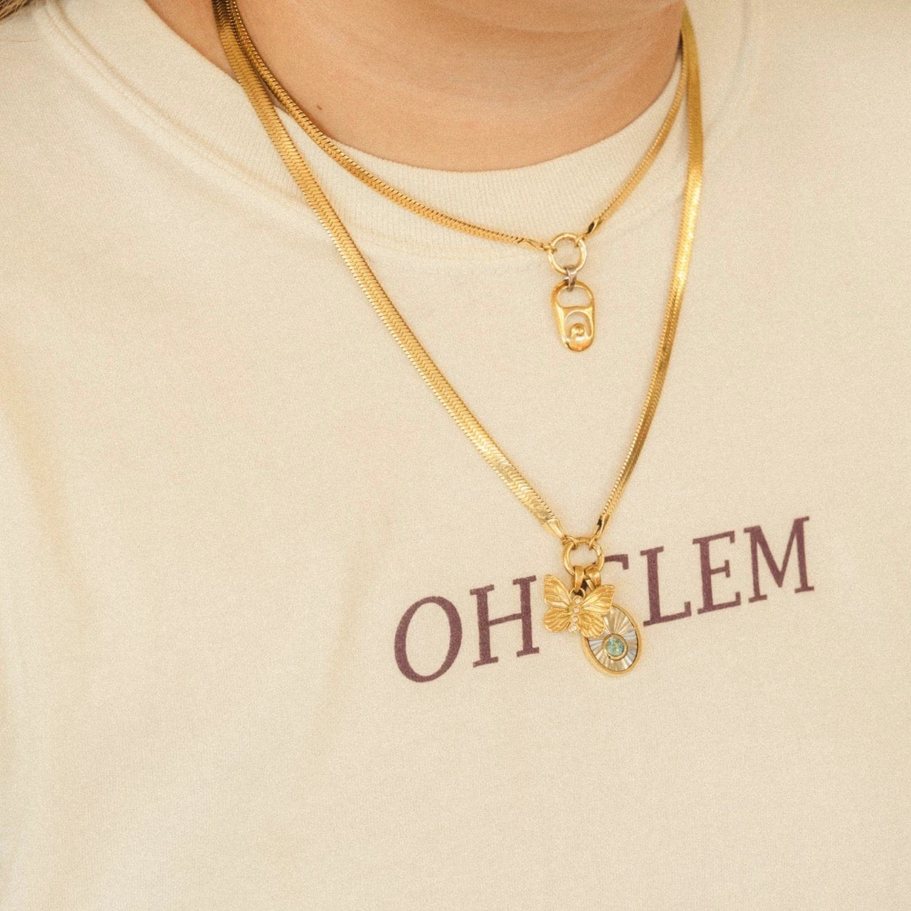 Butterfly Crystal Necklace Charm by Oh Clementine