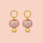 Natural Pearl Huggie Hoop Charms by Oh Clementine