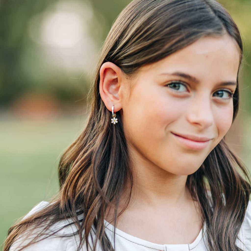Daisy Huggie Hoop Charms