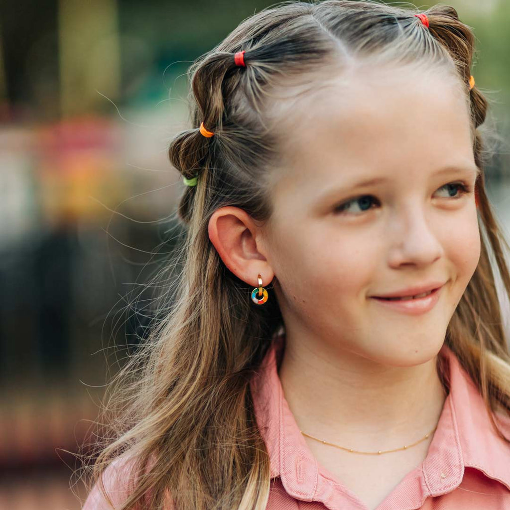 Color Wheel Huggie Hoop Charms