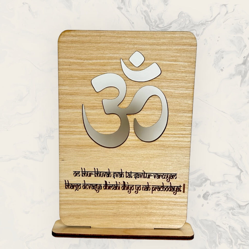 Om-Gayatri Mantra Desk Sign