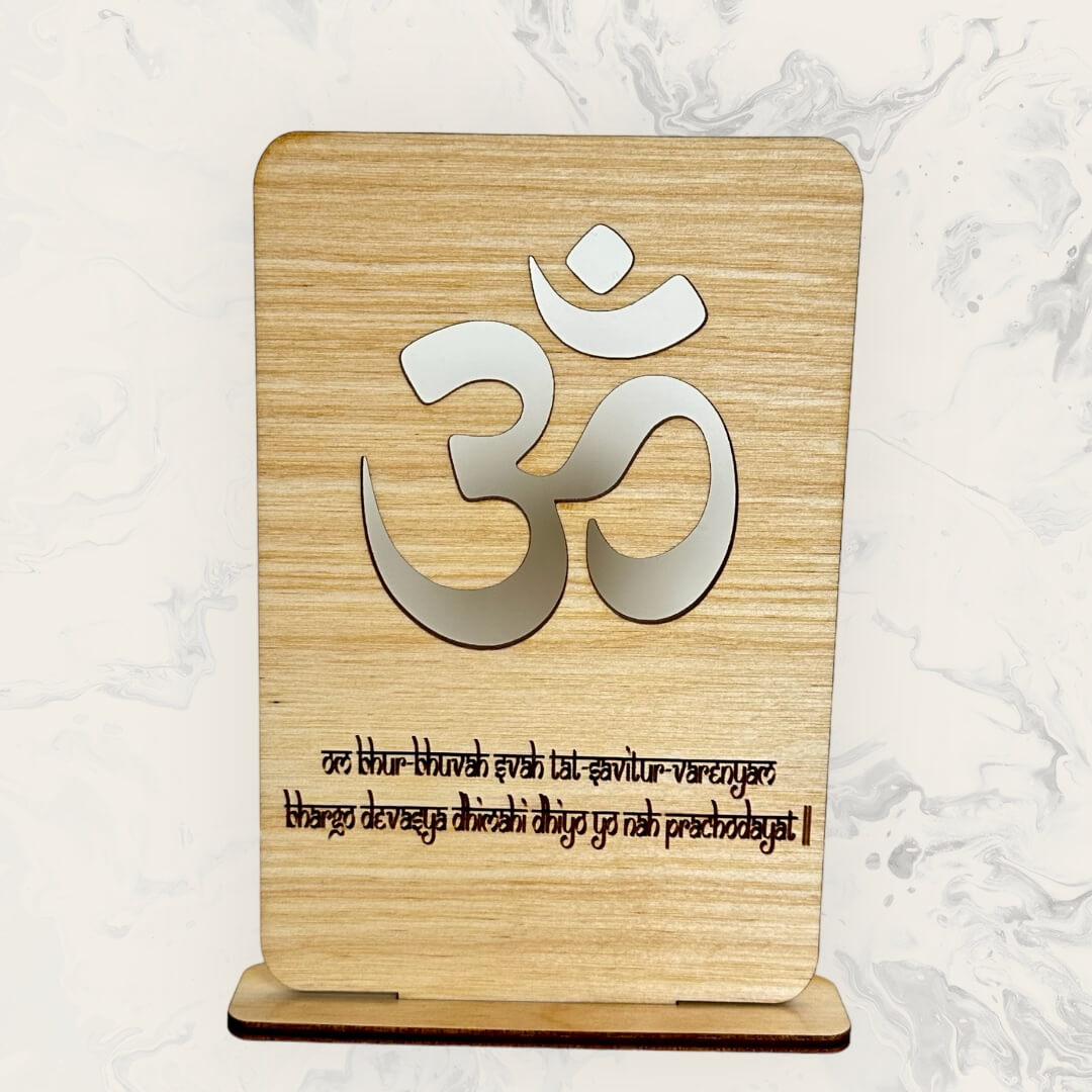Om-Gayatri Mantra Desk Sign