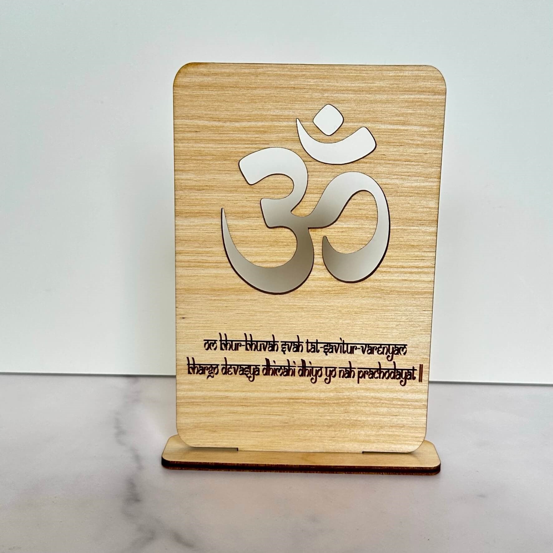 Om-Gayatri Mantra Desk Sign