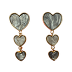 Opalescent Gray Heart Drop Earrings by The Bullish Store