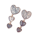 Opalescent Gray Heart Drop Earrings by The Bullish Store