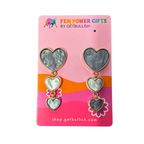 Opalescent Gray Heart Drop Earrings by The Bullish Store