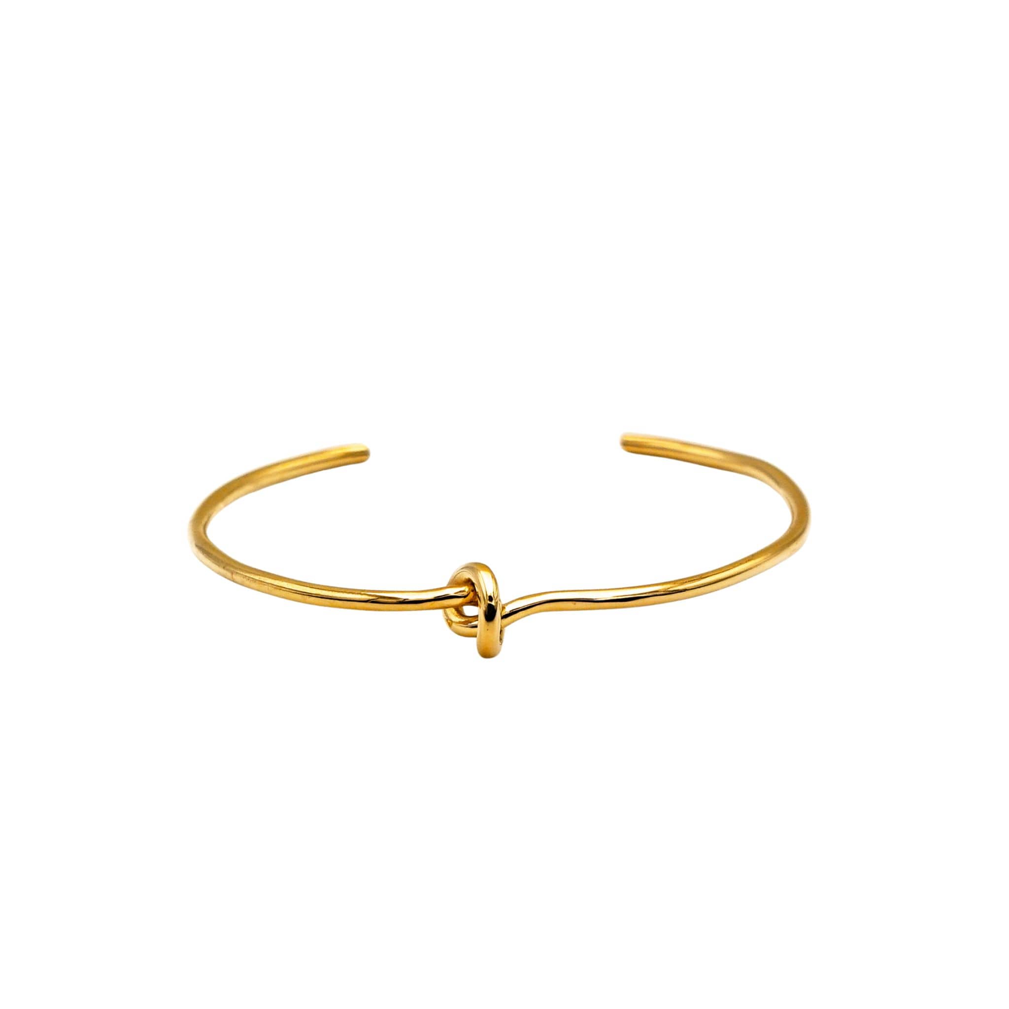Open Knot Cuff Bracelet in Brass for Women - Tatu
