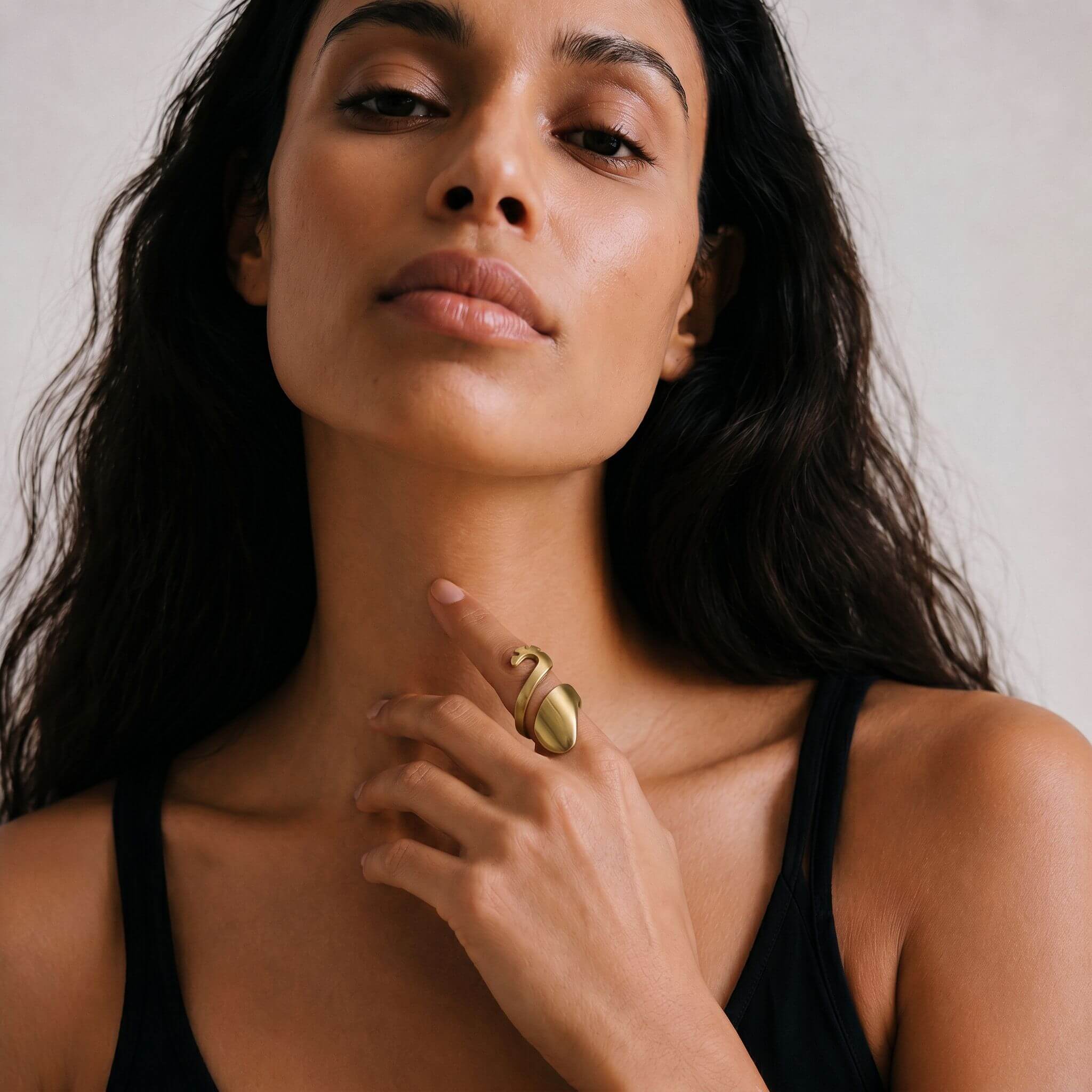 Mau Open Wrap Initial Ring for Women