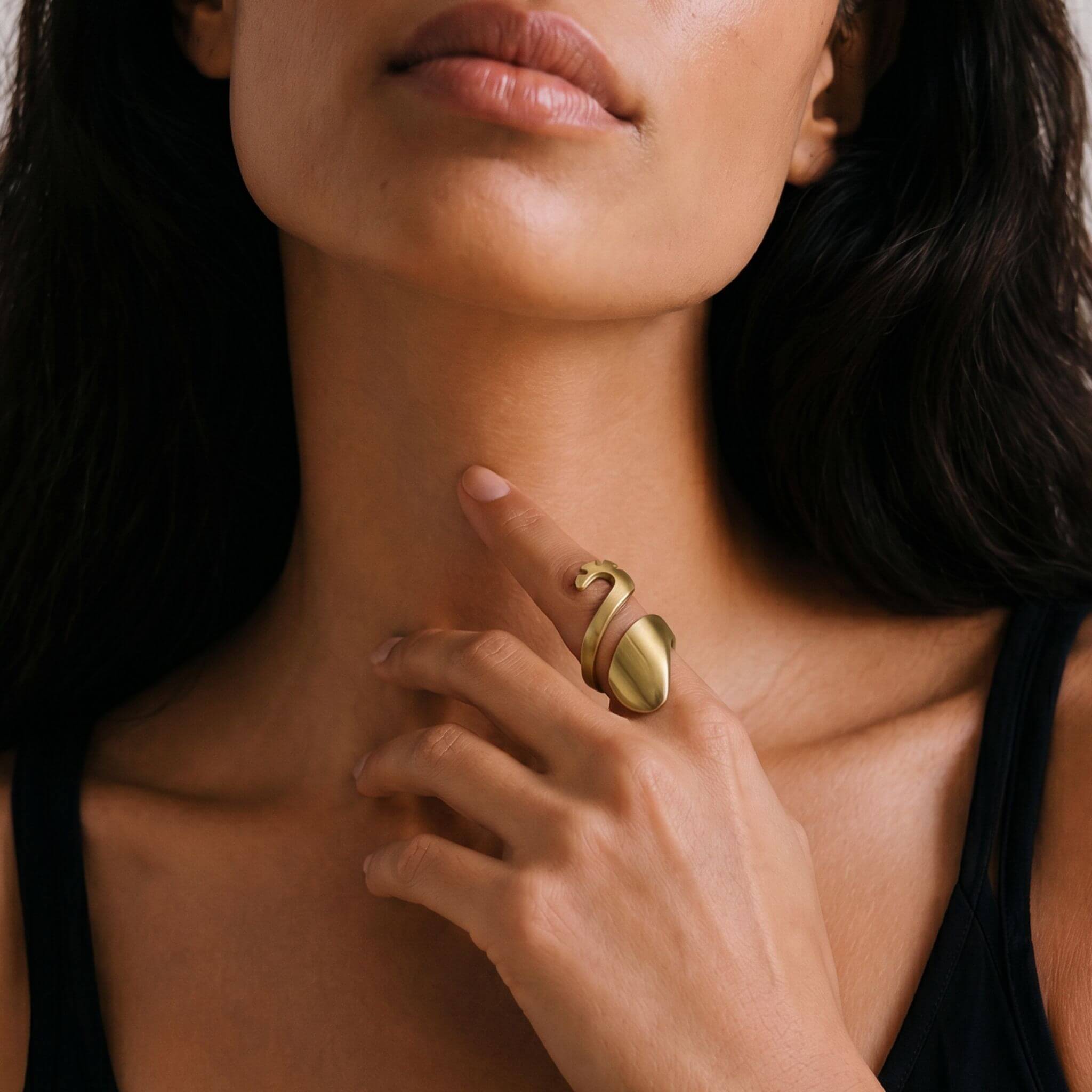 Mau Open Wrap Initial Ring for Women