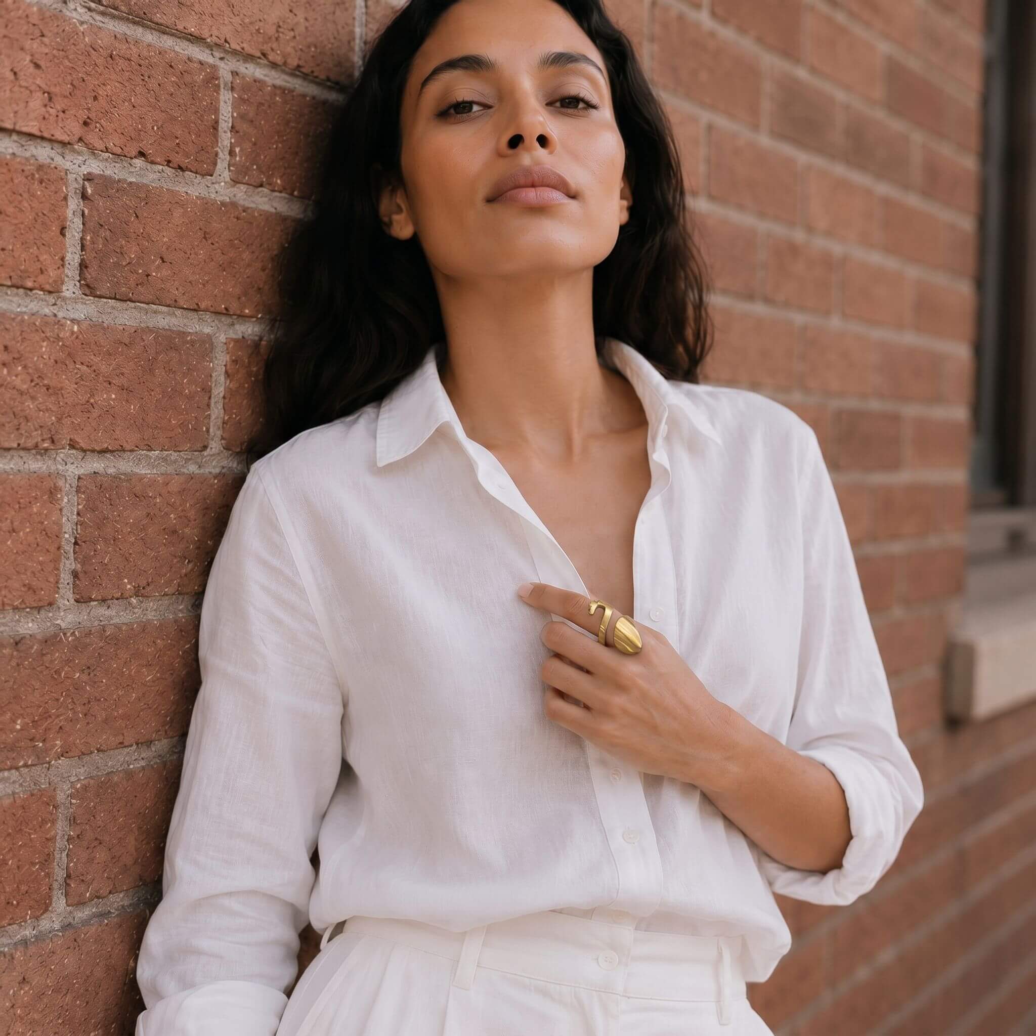 Mau Open Wrap Initial Ring for Women