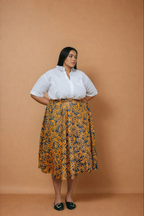 Orange Palm Reversible Wrap Skirt by Besida