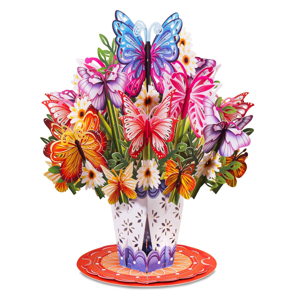 HugePop Butterfly Pop Up Card with Detachable Bouquet