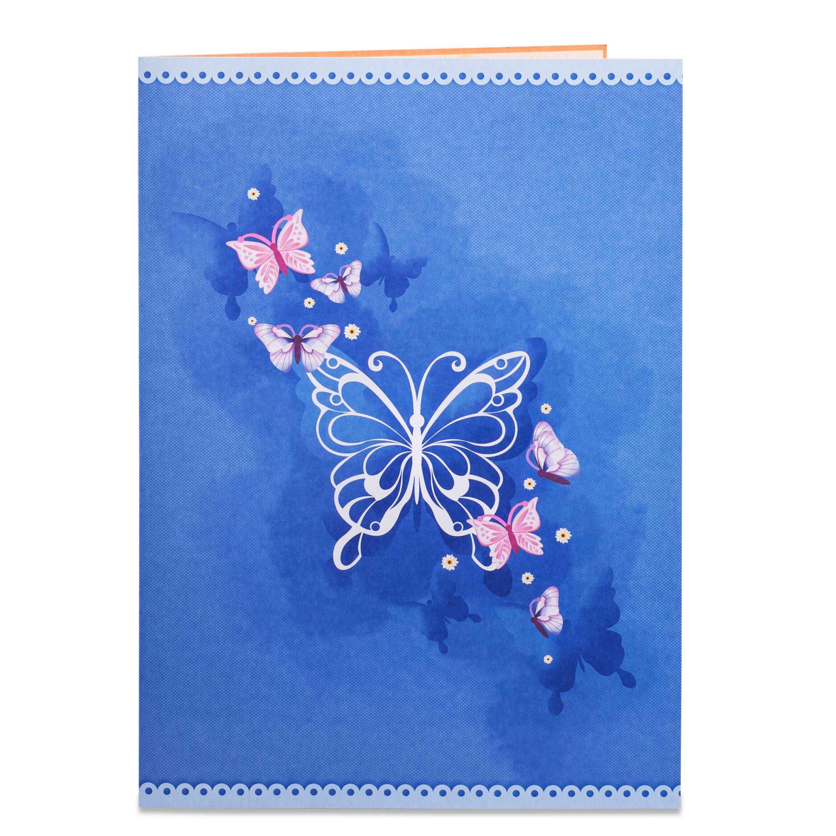 HugePop Butterfly Pop Up Card with Detachable Bouquet