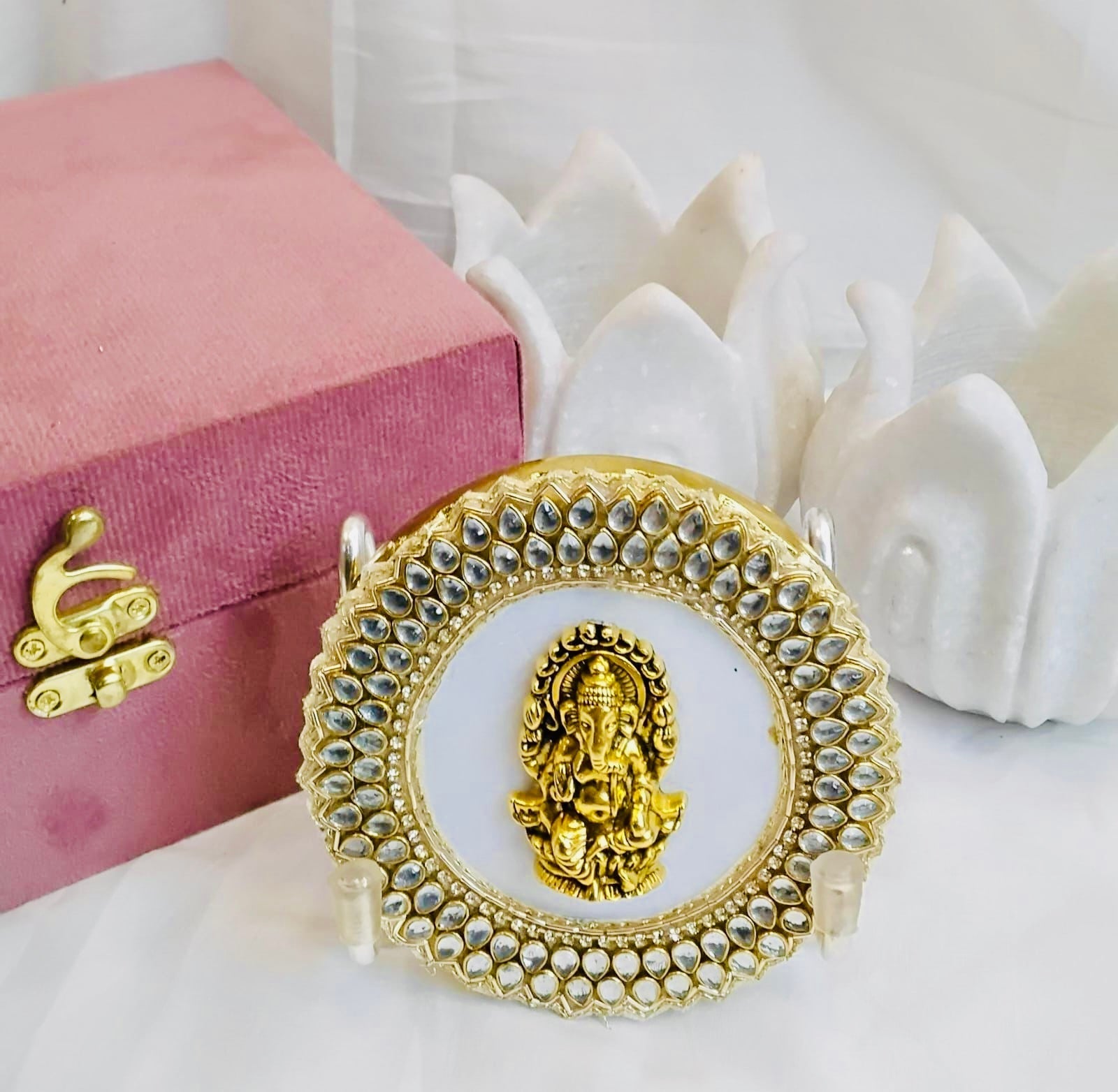 Ganesha on Marble Base with Stand & Gift Box