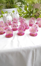 Combo of Akhand Diya, Resin Ganesha, Lotus Hanging in Organza Bag