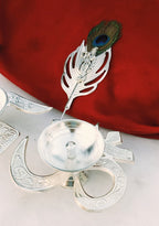 German Silver Flute Krishna Tilak Stick with Om & Swastik Diya